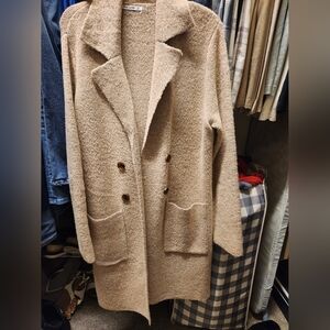 Women's Pink Gray Wool Blend Coat